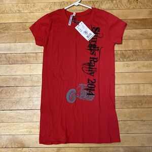 Basix Of America Shirt Women’s Size Large Sturgis 2014 Graphic T Shirt Red NWT